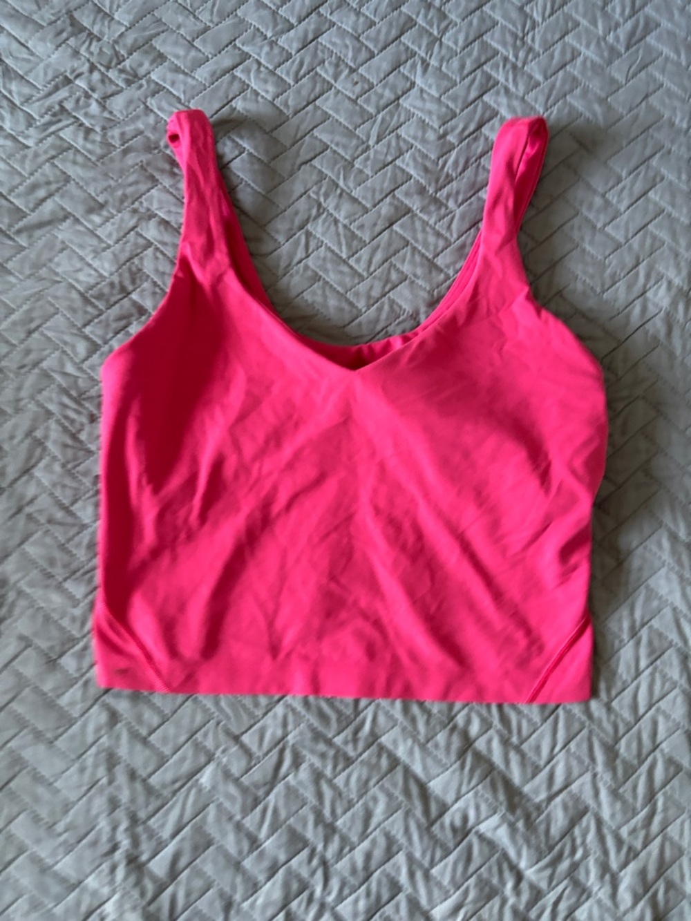 Lululemon Align Tank Neon Pink Cropped Tank Top Size 8